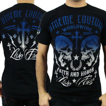 Xtreme Couture Rock Duel Skulls Script Vampire UFC MMA Mens T-Shirt Black S-2XL - £20.77 GBP