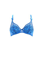 L&#39;agent By Agent Provocateur Womens Bra Padded Printed Blue S - £36.77 GBP