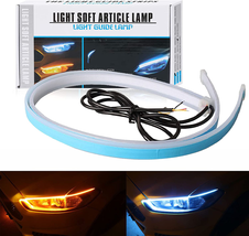 2PCS LED Headlight Strip Tube Light 60Cm 24 Inch Flexible Dual Color White - £16.97 GBP