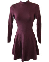Faux Cou Violette Robe Patineuse Découpe Dos Ouvert Marron American Apparel Size - £13.27 GBP