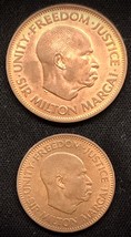 1964 Sierra Leone  1 Cent &amp; 1/2 Cent Coin Set Uncirculated Red - $9.90