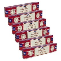 Satya Nag Champa Indian Rose Natural  Incense Sticks Pack of 6 Boxes 15gms - £7.39 GBP