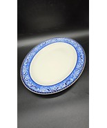 Vintage Leighton Alfred Meakin Oval 12&quot; Plate Platter Server White Blue ... - £10.22 GBP