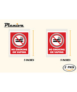 Picniva 2Pack 5&quot; No Smoking or Vaping 2 Uber Lyft Taxi Notice/Warning/Re... - $13.70 CAD