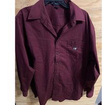Men's Big Dogs Dress Shirt Burgundy Large Button Up Logo  - $9.00