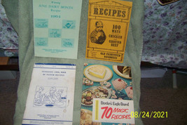 lot of {4} vintage cookbooks  pampletes {mixed lot 1950-1980|} - £15.64 GBP