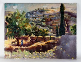 Jack Vernon: Sufed 69 Paysage Huile Peinture De Sufed , Israël 1969 Signée - $1,507.33