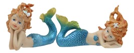 Colorful Nautical Mermaid Mergirls Under The Sea Miniature Figurines Set Of 2 - £16.77 GBP