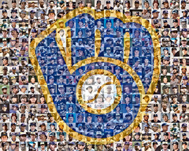 Milwaukee Brewers Photo Mosaic Print Art Featuring over 100 Brewers Players - £32.88 GBP+