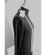 NWT $1800 MALO 100% Cashmere Dress Large 40 B 44 Hips Black Cocktail 3/4 Sleeve - $789.99