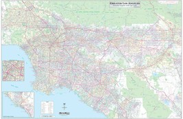 Greater Los Angeles Detailed Region Wall Map with Zip Codes (MM) - £152.12 GBP