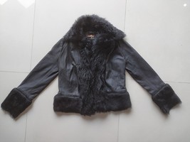Ted Baker Women Shearling Leather Mix Jacket $850 FREE WORDLWIDE SHIPPING - £506.03 GBP