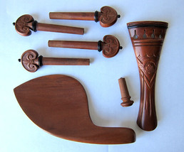 Hand-Carved Jujube Violin Fittings:Tailpiece/Chinrest/Pegs/Endpin - $52.99