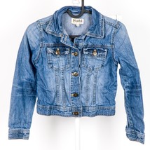 Mudd Denim Jacket XS S 7 8 Girls Blue Pockets Short 100% Cotton Classic - £11.85 GBP