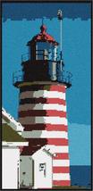 Pepita Needlepoint Canvas: Red and White Lighthouse, 7&quot; x 15&quot; - £69.82 GBP+