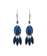 Oval New Age Spiritual Graphic Long Dangle Earrings - Womens Fashion Han... - $327.89 MXN