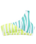 Beach Lingo Kids&#39; Sienna Stripe Asymmetrical Bikini Top Lime Green 14 NEW - $20.51 CAD