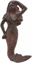 Ebros 6&quot; Tall Cast Iron Rustic Wall Coat Hook Mermaids Hooks for Keys Hats (1) - £10.38 GBP