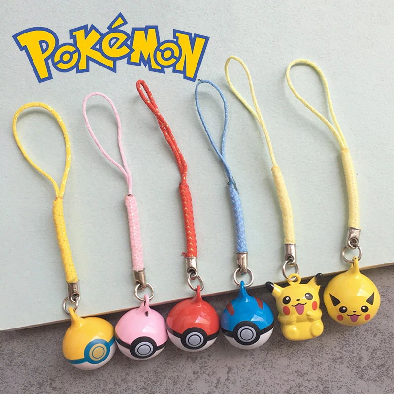 Primary image for Pokemon Pikachu Small Bell Pendant Kawaii Anime Figures Poke Ball Phone Case