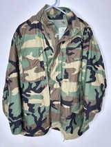 USA Military Cold Weather Field Coat Woodland Camo Medium Regular  - $49.45