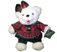 SNOWFLAKE TEDDY 1999 DAN DEE GIRL BEAR 13&quot; STUFFED ANIMAL CHRISTMAS HANG... - $22.50