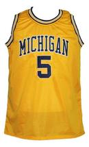 Jalen Rose #5 Custom College Basketball Jersey New Sewn Yellow Any Size - £28.03 GBP