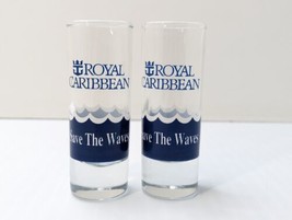2 Royal Caribbean - 4&quot; Shot Glasses Shooters &quot; Save The Waves&quot; - NEW Shi... - £15.59 GBP