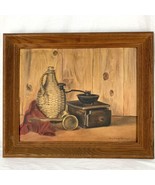 Original Still Life Oil Painting Vintage Framed Mary Vournazos 23.5&quot; x 1... - $85.50