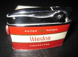 Madenn Winston Filter Tipped Cigarettes Automatic Petrol Lighter &amp; Original Box - £27.45 GBP