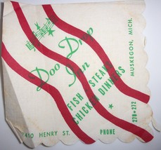 Vintage Doo Drop In Muskegon Michigan Paper Napkin - £1.55 GBP