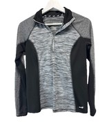 Avia Womens  1/4 Zip Active Top Long Sleeve Black &amp; Gray Marled Athletic... - $16.24 CAD