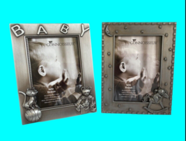 2 Baby Photo Frames By Connoisseur Metal 4x6” Teddy Bear Cat Rocking Horse - £18.22 GBP