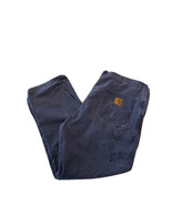 Carhartt Navy Gray Carpenter Pants Mens 46x32 Pockets Workwear Durable - £22.08 GBP