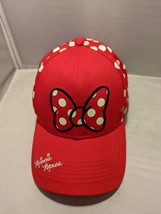Disney Minnie Mouse Red Bow White PolkaDot Adult Hat Cap Embroidery Wome... - £18.20 GBP