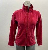 Roots Full Zip Jacket Women’s Size Medium Red Long Sleeve Mock Neck   - £10.73 GBP