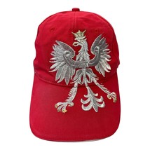 Polska Red Baseball Cap – Silver Embroidered Polish Eagle – Adjustable S... - $15.00