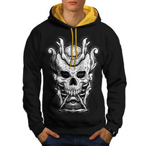 Wellcoda Cool Skull Mens Contrast Hoodie, Triangle Eye Casual Jumper - £31.46 GBP