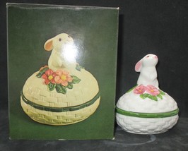 Avon Bunny Luv - Hand Painted Ceramic Trinket Box (NIB) - £3.84 GBP