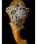 RARE Antique polychroom horn of plenty, marked OUD DELFT - $187.11