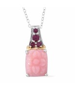 Peruvian Pink Opal Carved, Orissa Rhodolite Garnet 14K YG &amp; Plati/Ster #... - £47.77 GBP