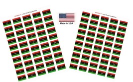 100 Libya Flag Stickers; 1.5&quot; x 1&quot; Self Adhesive Flag Scrapbook Stickers - $10.95