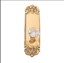 2.37 in. Antique Brass Fleur De Lis Plate Privacy Set - £115.59 GBP