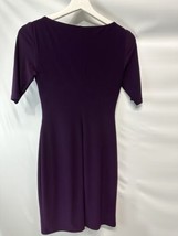 Ralph Lauren Ruched Sheath Dress Gorgeous Burgundy Purple Cowl Neck Dress 0P - £35.22 GBP