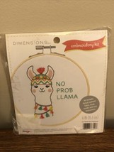 Dimensions Embroidery Kit No Prob Llama Includes Thread, Hoop, Fabric, Needle - £5.66 GBP