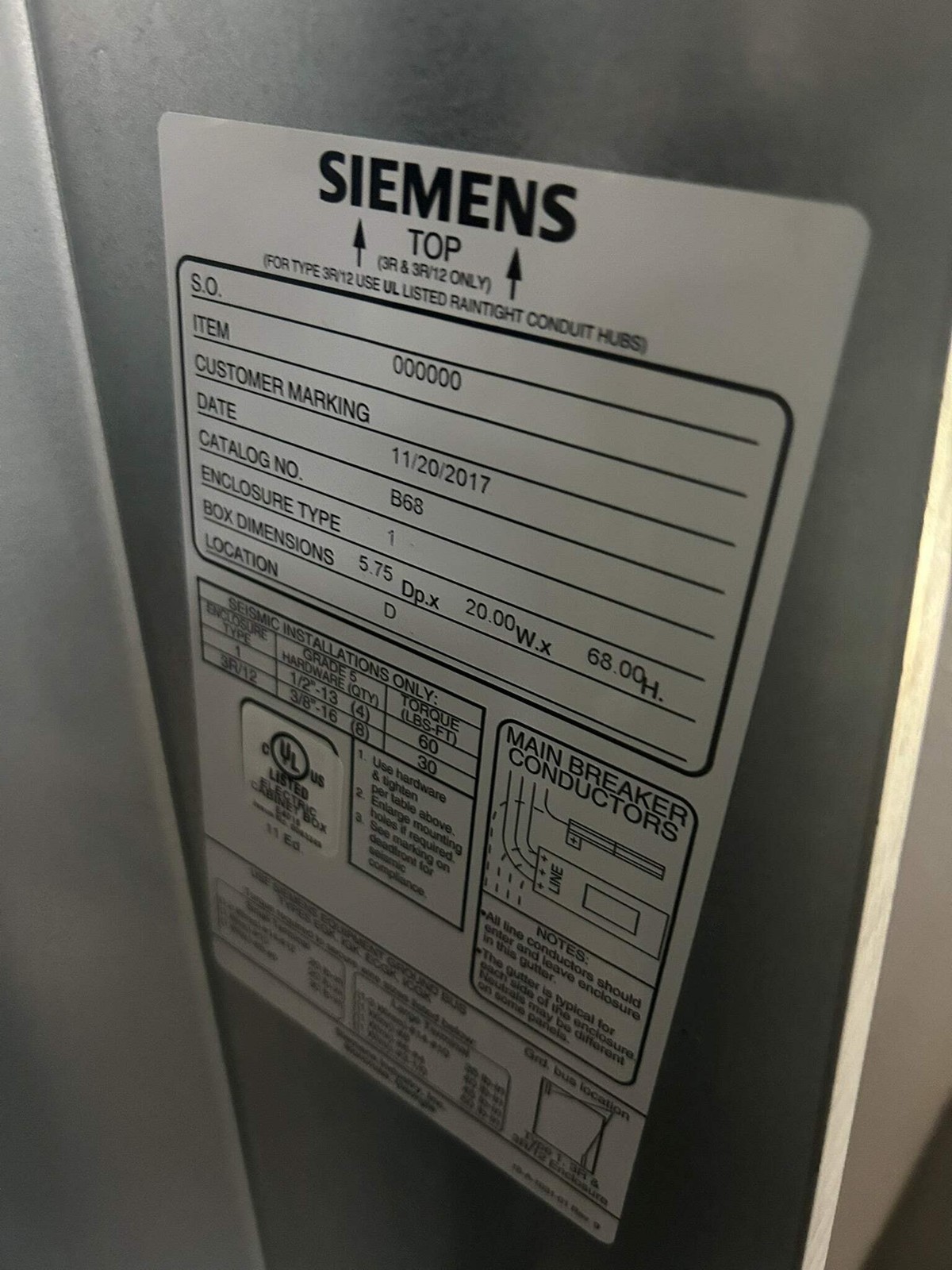 Siemens P1E‑42 400 A Panelboard Interior – 42 Circuit, 277/480 V Item image 12