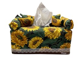 Vintage Sunflower Handmade Tissue Box Cover Used - $9.50