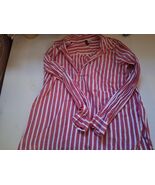 H &amp; M Divided Blouse Red &amp; White Striped Blouse Shirt Size 10 - $15.00