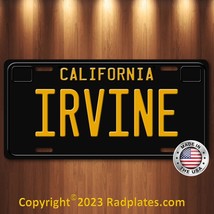 Irvine Black Vintage California Vanity Aluminum License Plate Tag New! - £15.55 GBP