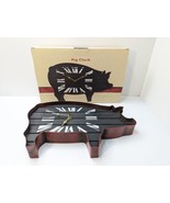 Rare Cracker Barrel Exclusive Pig Clock Metal And Wood Farmhouse Hard To... - £61.08 GBP