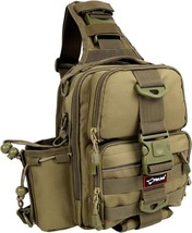 Fishing Tackle Backpack Storage Pack Shoulder Crossbody Sling Bag w Rod Holder - £39.51 GBP+